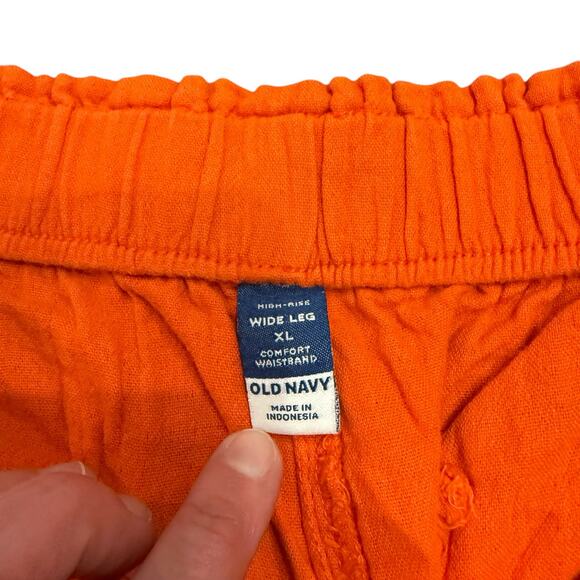 Old Navy Women’s red/orange high rise wide leg pants, Size XL - Picture 6 of 7